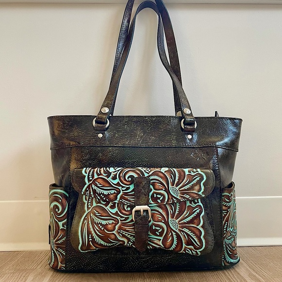 Handbags - Patricia Nash Bolsena Tote Bag Tooled Turquoise